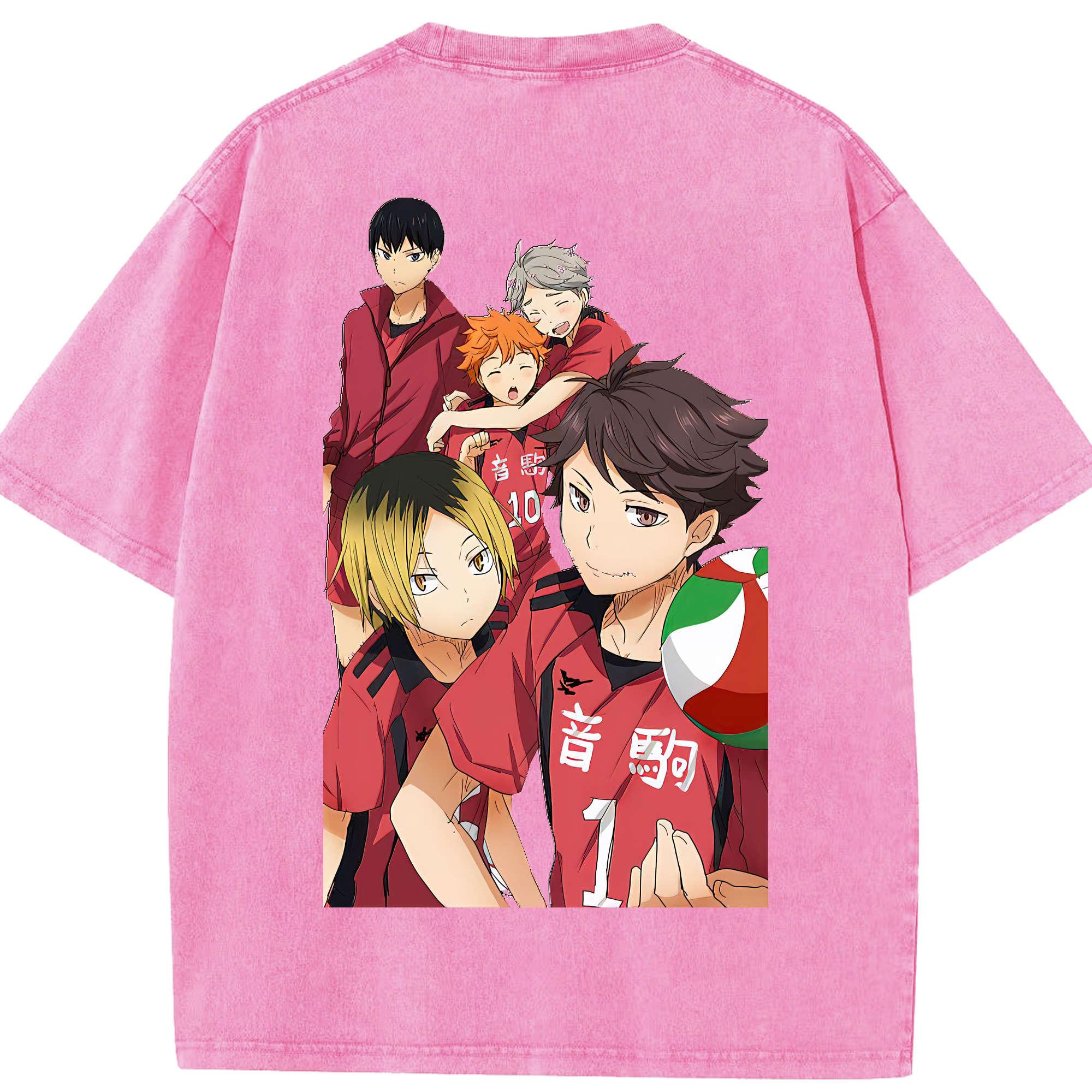 （画像用） ハイキュー!! Haikyu!! 綿100% ヴィンテージ風 半袖Tシャツ（背面プリント）
